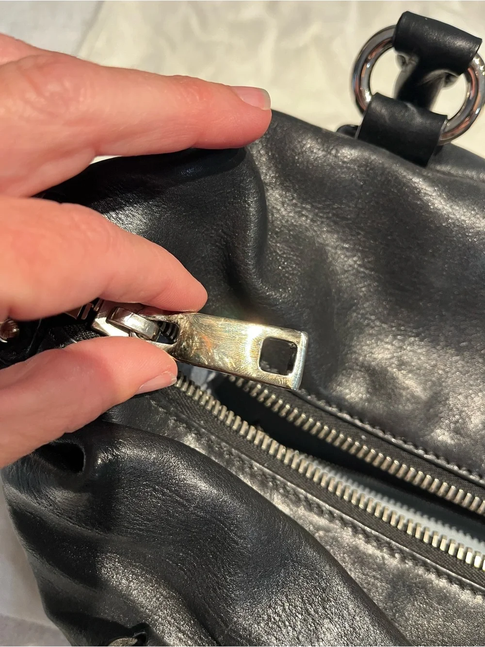 Marc Jacobs Black Leather Hobo Handbag